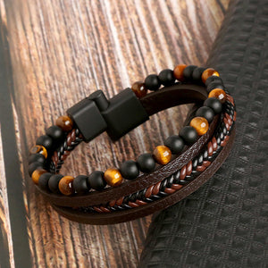 Men’s Leather Charm Bracelet